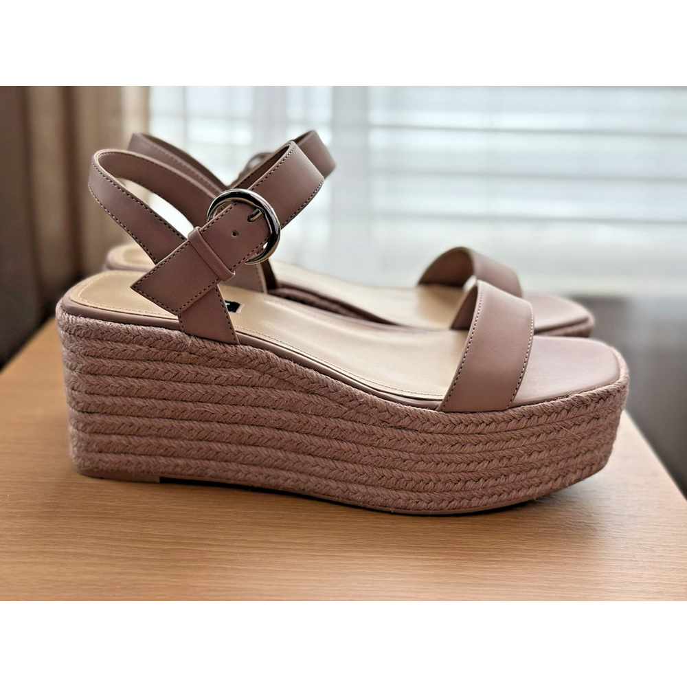 Nine West Women Classic Chunky Dark Espadrille Platform Sandal TAN BEIGE 9 M - Picture 11 of 13
